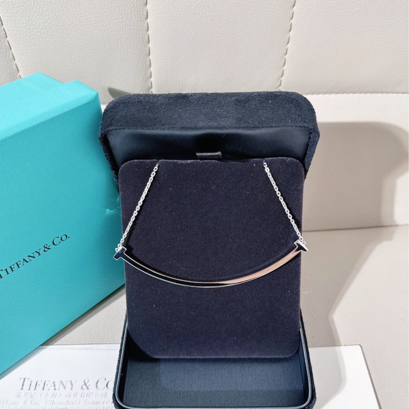 Tiffany 蒂芙尼 18k 白金大號寬版笑臉項鍊-1