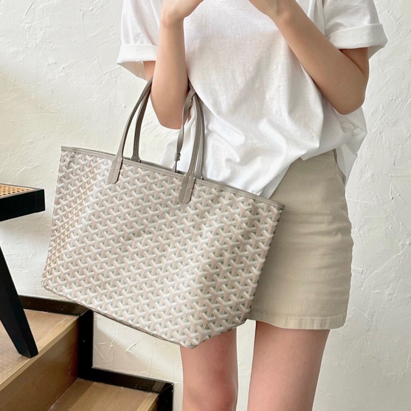 Goyard  稀有70週年限定款 大象灰拼綠松石 托特包  防水布內襯 小號約長34cm 寬15cm 高28cm-3