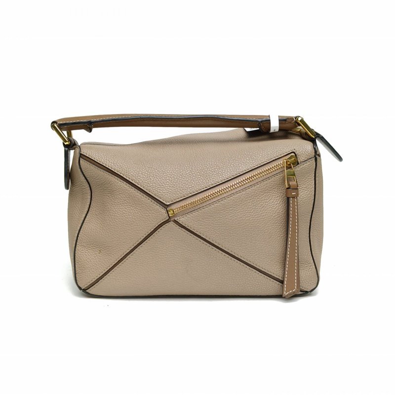 LOEWE Puzzle24幾何包小號卡其色牛皮肩背包-2