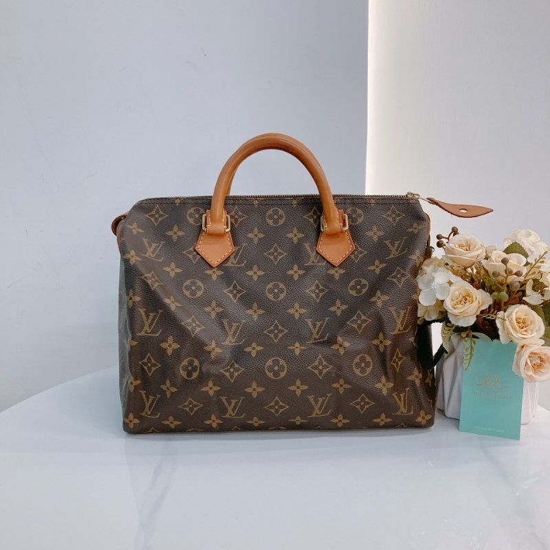 MS0707Louis Vuitton 路易威登經典枕頭包 帆布金扣 Speedy 30 Canvas Monogram x GHW-0