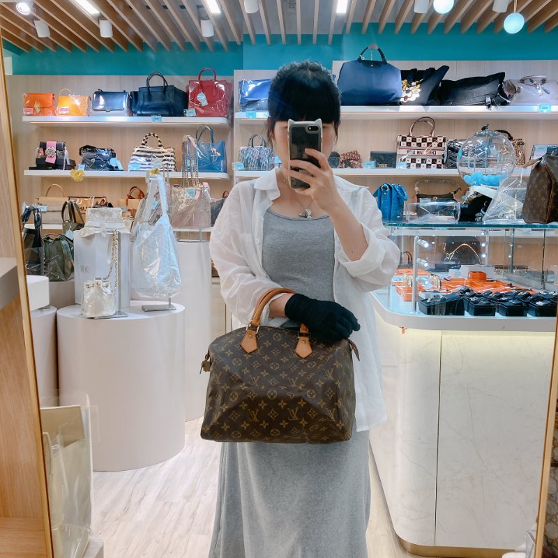 MS0707Louis Vuitton 路易威登經典枕頭包 帆布金扣 Speedy 30 Canvas Monogram x GHW-1