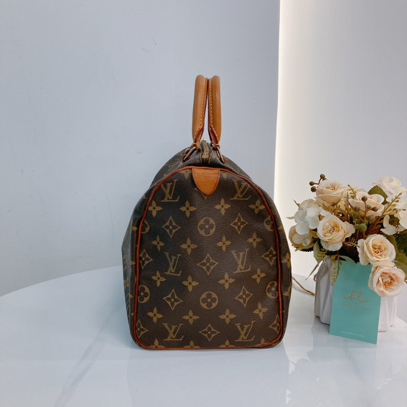 MS0707Louis Vuitton 路易威登經典枕頭包 帆布金扣 Speedy 30 Canvas Monogram x GHW-3