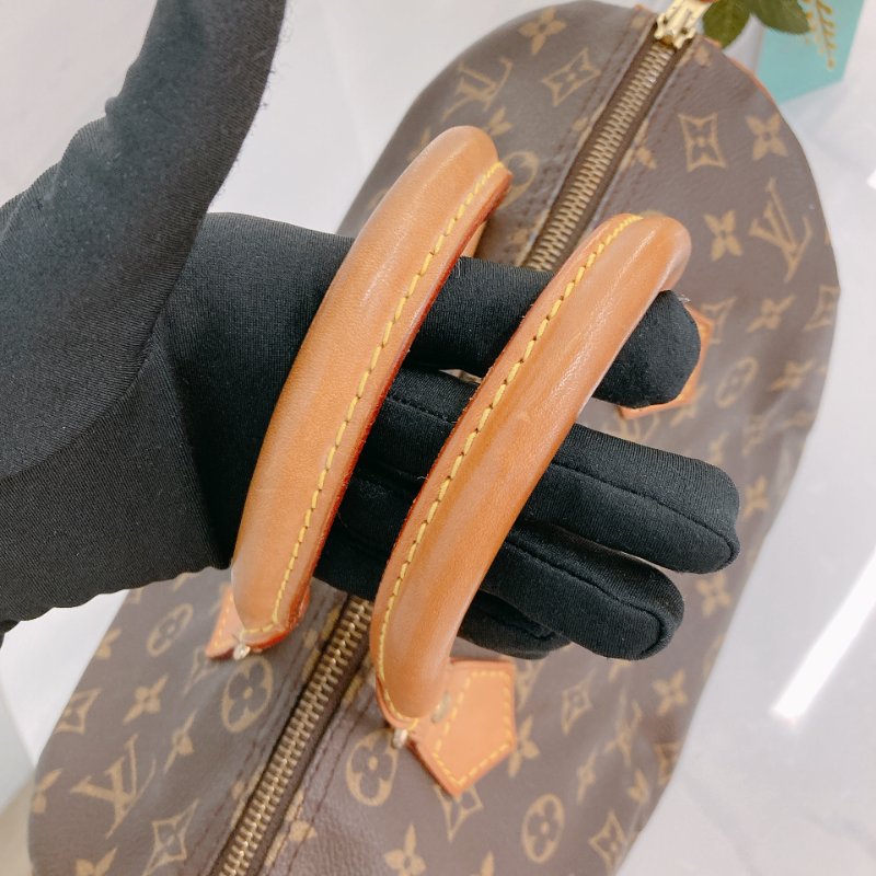 MS0707Louis Vuitton 路易威登經典枕頭包 帆布金扣 Speedy 30 Canvas Monogram x GHW-11