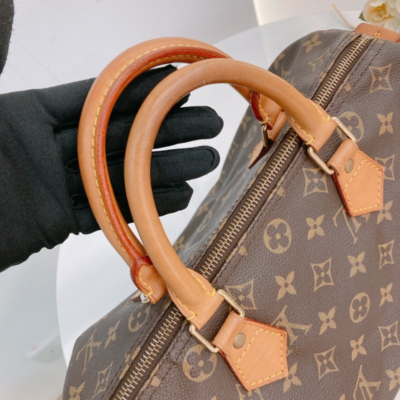MS0707Louis Vuitton 路易威登經典枕頭包 帆布金扣 Speedy 30 Canvas Monogram x GHW-14