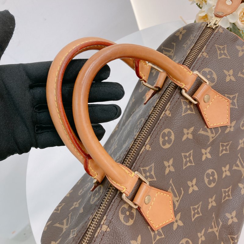MS0707Louis Vuitton 路易威登經典枕頭包 帆布金扣 Speedy 30 Canvas Monogram x GHW-15