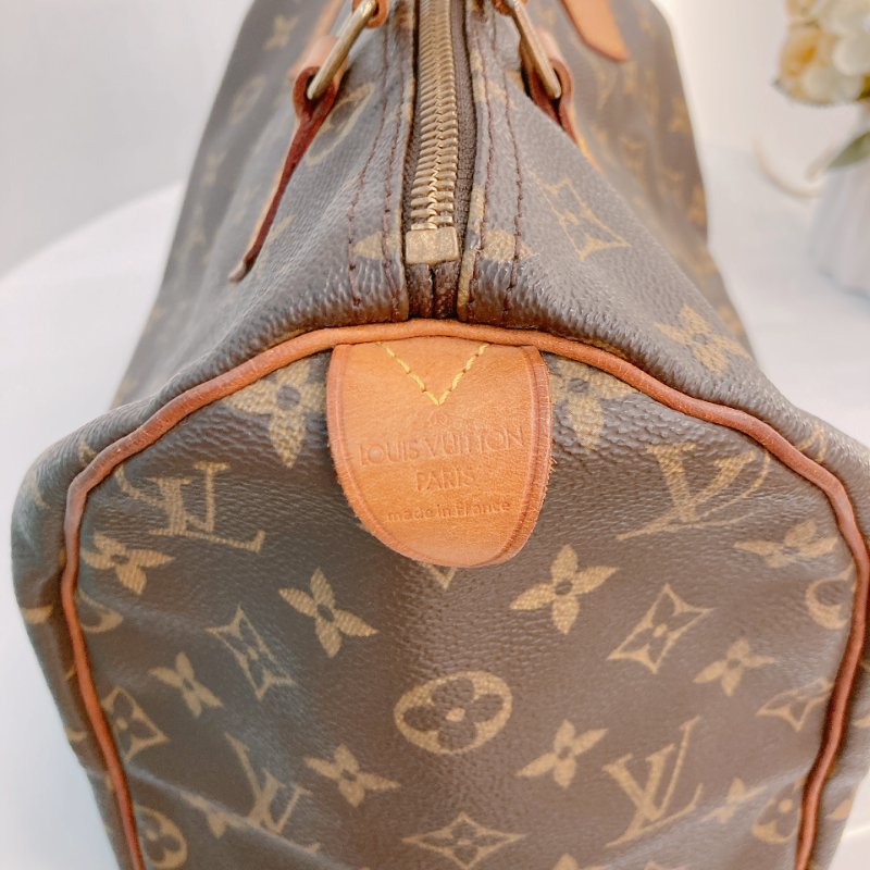 MS0707Louis Vuitton 路易威登經典枕頭包 帆布金扣 Speedy 30 Canvas Monogram x GHW-16