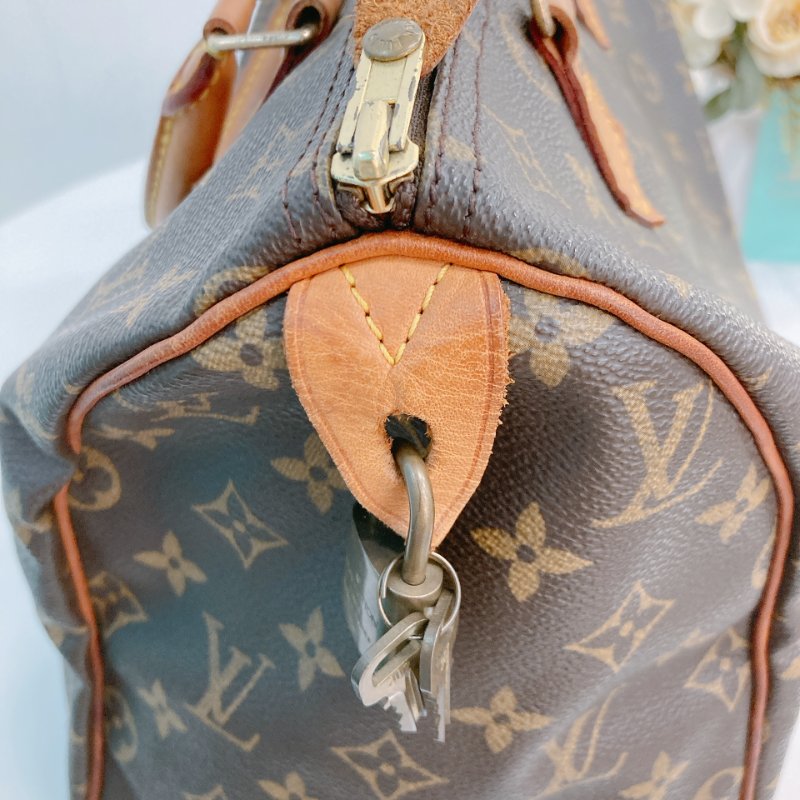 MS0707Louis Vuitton 路易威登經典枕頭包 帆布金扣 Speedy 30 Canvas Monogram x GHW-17