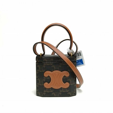 CELINE 老花PVC金扣Triomphe凱旋門盒子包mini肩背包