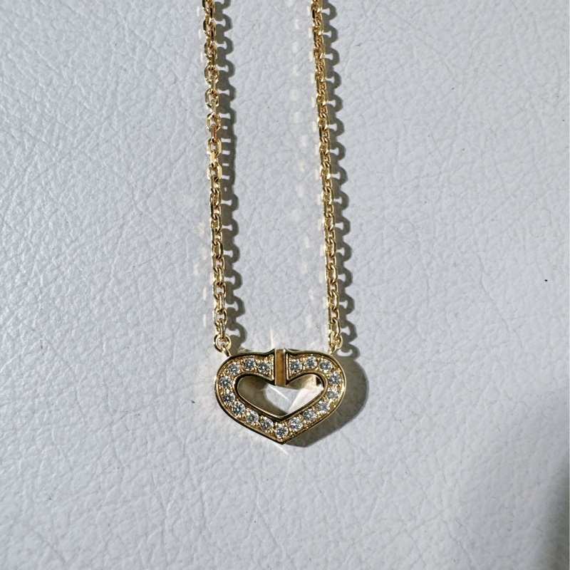 Cartier卡地亞 天使之吻愛心項鍊,18K黃金材質-5