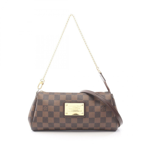 LOUIS VUITTON Eva 單肩手提包 N55213 Damier 帆布皮革 棕色 Ebene 二手