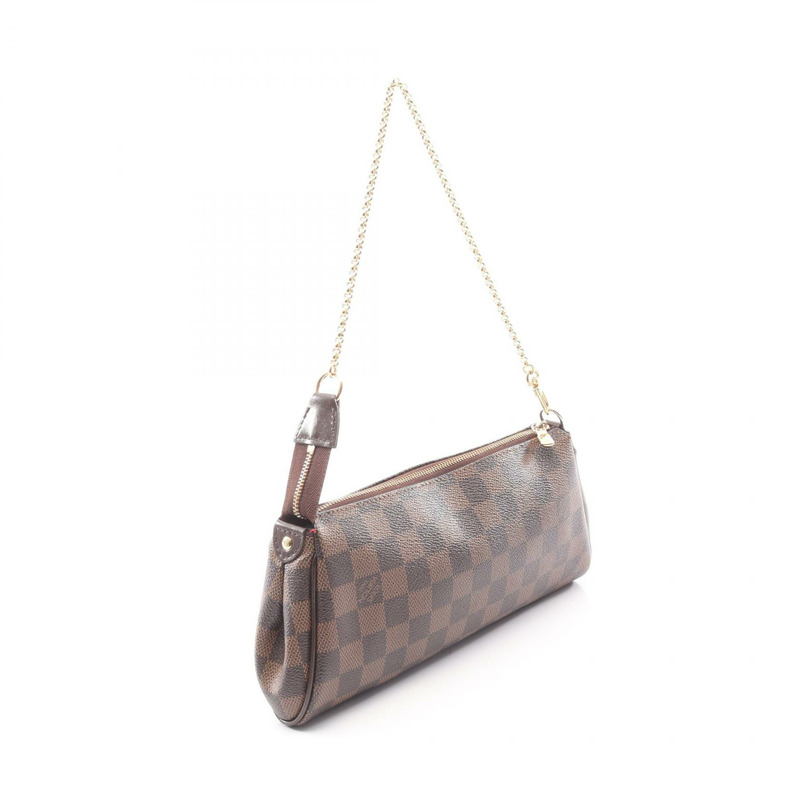 LOUIS VUITTON Eva 單肩手提包 N55213 Damier 帆布皮革 棕色 Ebene 二手-1