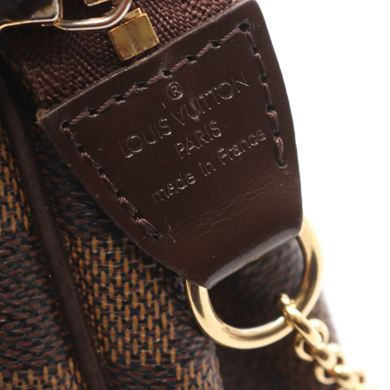LOUIS VUITTON Eva 單肩手提包 N55213 Damier 帆布皮革 棕色 Ebene 二手-3