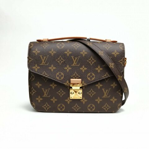 LOUIS VUITTON MetisPochette郵差包老花PVC金扣晶片肩背包