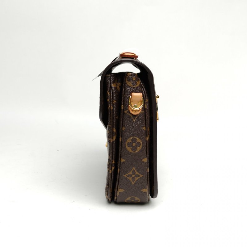 LOUIS VUITTON MetisPochette郵差包老花PVC金扣晶片肩背包-3