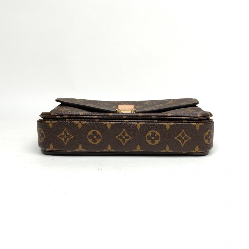 LOUIS VUITTON MetisPochette郵差包老花PVC金扣晶片肩背包-4