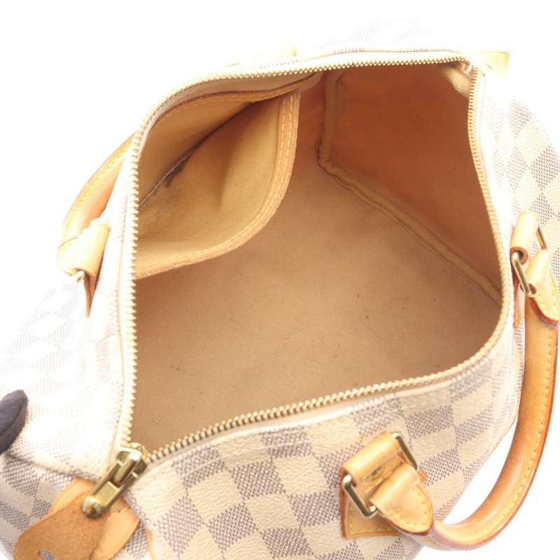 路易威登 Speedy 30 手提包 N41533 Damier Azur 帆布皮革 白色 二手 LV-2
