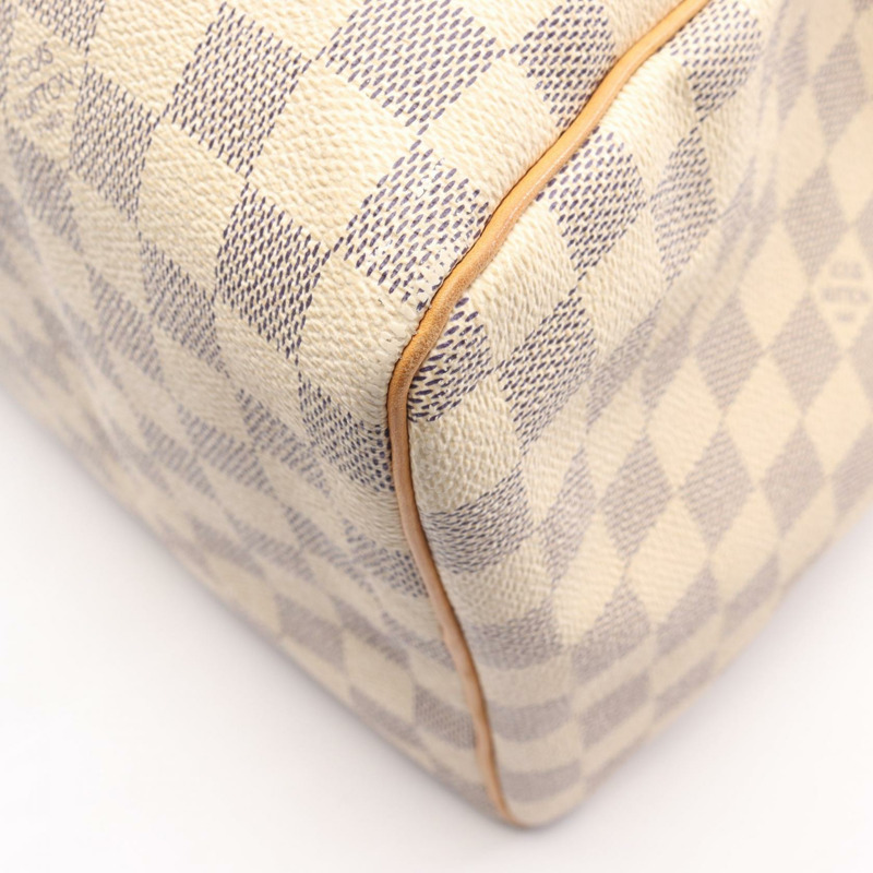 路易威登 Speedy 30 手提包 N41533 Damier Azur 帆布皮革 白色 二手 LV-8