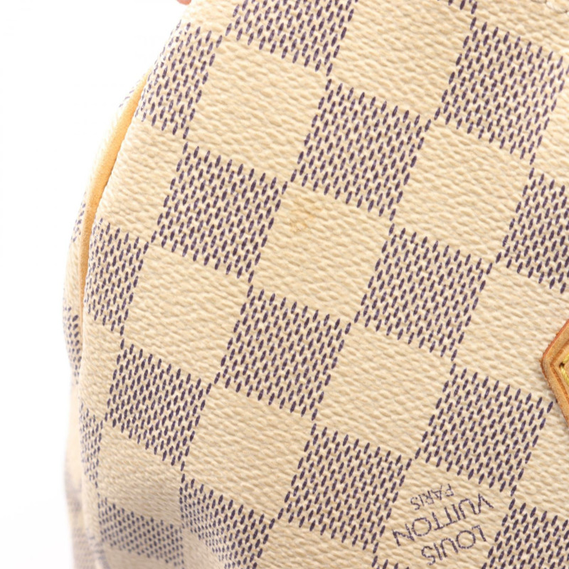 路易威登 Speedy 30 手提包 N41533 Damier Azur 帆布皮革 白色 二手 LV-11
