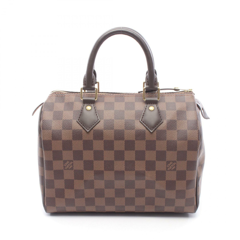 路易威登 Speedy 25 手提包 N41365 Damier 帆布 Ebene 皮革 二手 女士 LV-0