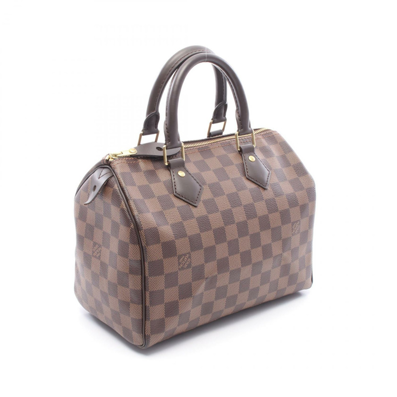 路易威登 Speedy 25 手提包 N41365 Damier 帆布 Ebene 皮革 二手 女士 LV-1