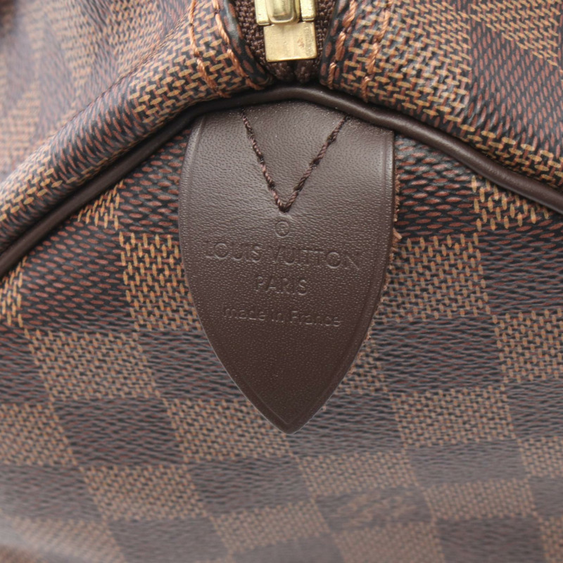 路易威登 Speedy 25 手提包 N41365 Damier 帆布 Ebene 皮革 二手 女士 LV-3