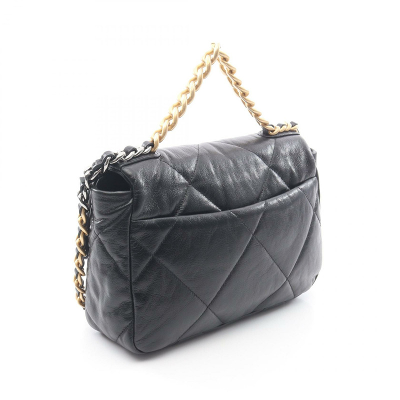 CHANEL 19 Dix-Neuf 馬特拉斯鏈單肩斜背包 AS1160 皮革 BK-1