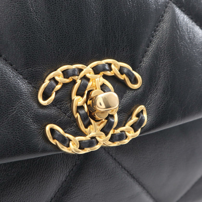 CHANEL 19 Dix-Neuf 馬特拉斯鏈單肩斜背包 AS1160 皮革 BK-5