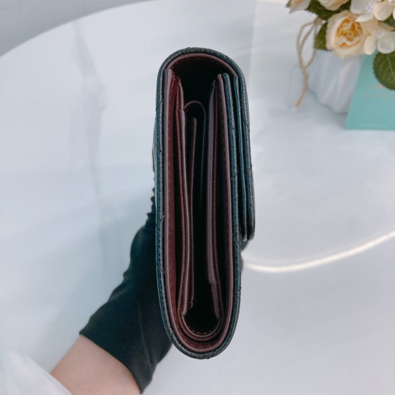MS0706 Chanel 香奈兒荔枝皮長款經典錢包 黑色銀扣 Classic Flap Long Wallet Grainied Calfskin Caviar Black x PHW-2