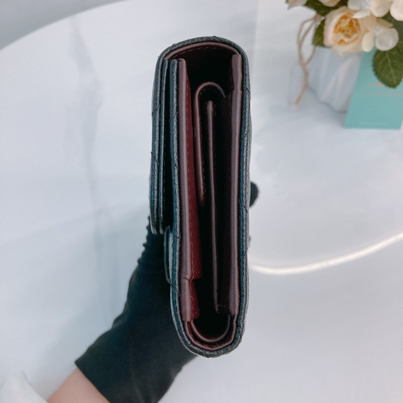 MS0706 Chanel 香奈兒荔枝皮長款經典錢包 黑色銀扣 Classic Flap Long Wallet Grainied Calfskin Caviar Black x PHW-3