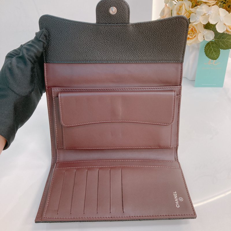 MS0706 Chanel 香奈兒荔枝皮長款經典錢包 黑色銀扣 Classic Flap Long Wallet Grainied Calfskin Caviar Black x PHW-13