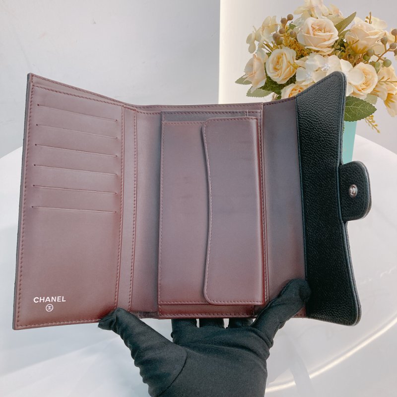 MS0706 Chanel 香奈兒荔枝皮長款經典錢包 黑色銀扣 Classic Flap Long Wallet Grainied Calfskin Caviar Black x PHW-14
