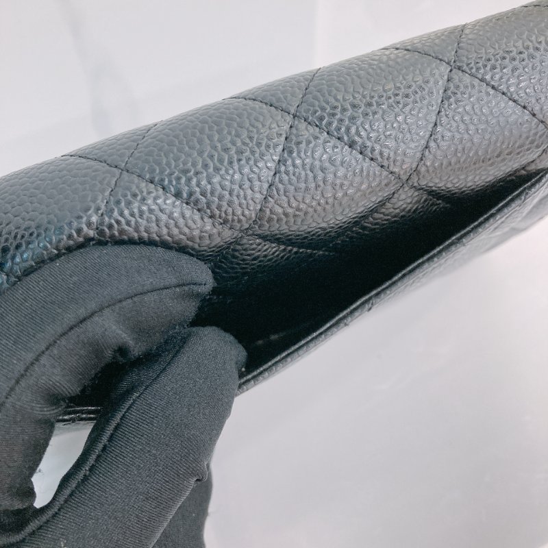MS0706 Chanel 香奈兒荔枝皮長款經典錢包 黑色銀扣 Classic Flap Long Wallet Grainied Calfskin Caviar Black x PHW-19