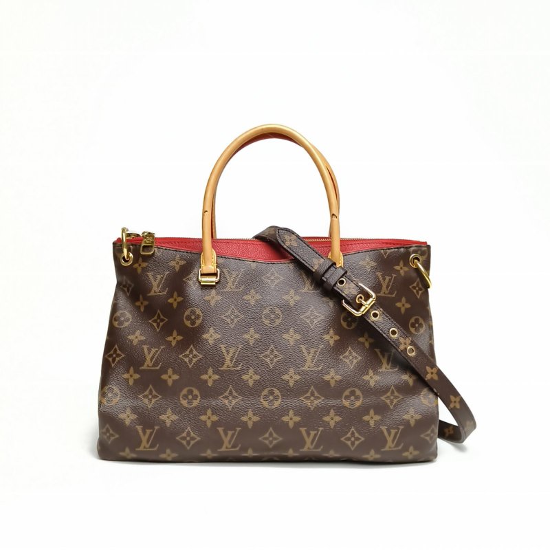 LOUIS VUITTON Pallas傳奇大號34老花PVC金扣2015肩背包-0