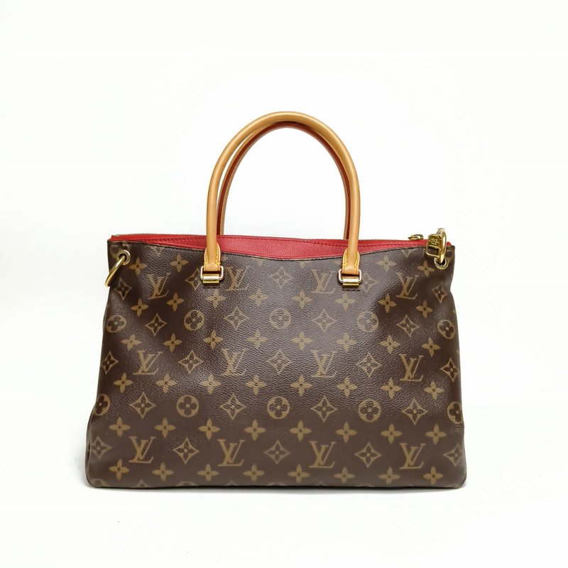 LOUIS VUITTON Pallas傳奇大號34老花PVC金扣2015肩背包-2