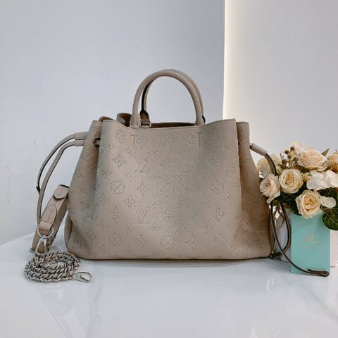 MS0705 Louis Vuitton 路易威登 手提單肩包牛皮 米色金扣Bella Mahina Tote Calfskin Beige x GHW