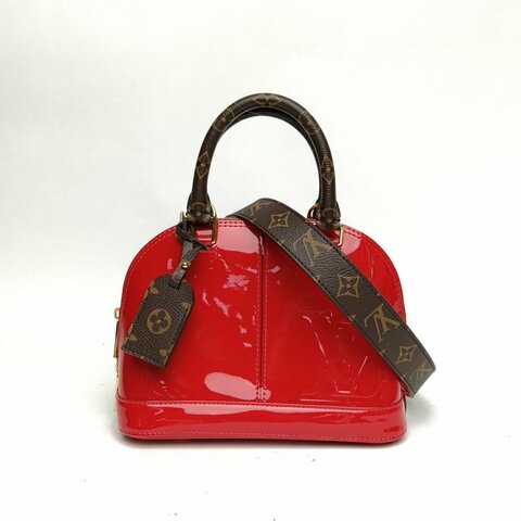 LOUIS VUITTON ALMA貝殼包BB漆皮寬肩帶紅色漆皮2019肩背包