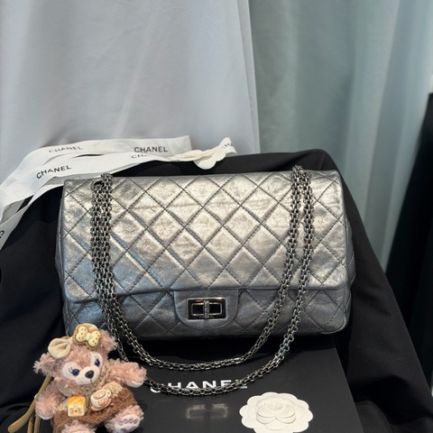 chanel 香奈兒2.55 大號 銀色