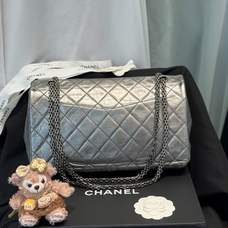 chanel 香奈兒2.55 大號 銀色-1