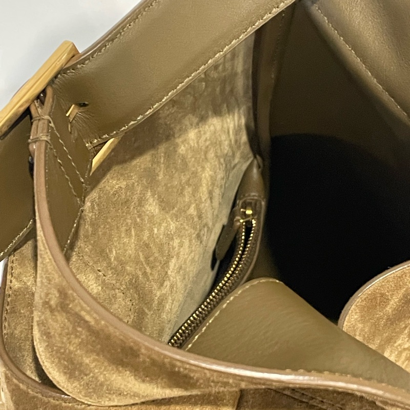 ▪️富貴選物FUGUEI▪️YsL 聖羅蘭泰迪熊麂皮金釦HOBO Le 5 à7原價$108000-5