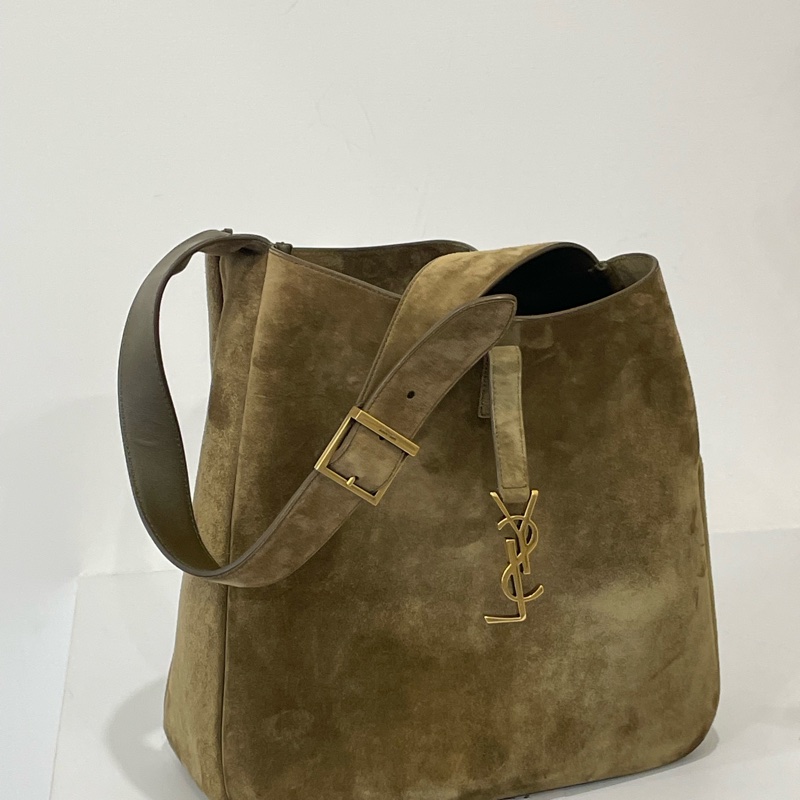 ▪️富貴選物FUGUEI▪️YsL 聖羅蘭泰迪熊麂皮金釦HOBO Le 5 à7原價$108000-9
