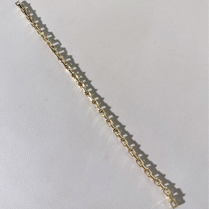 Tiffany 蒂芙尼 T系列 T型鏤空鏈節手鍊,總長20.5cm-4
