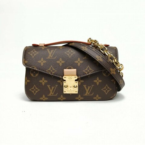 LOUIS VUITTON EastWest橫版郵差包老花PVC金扣晶片肩背包