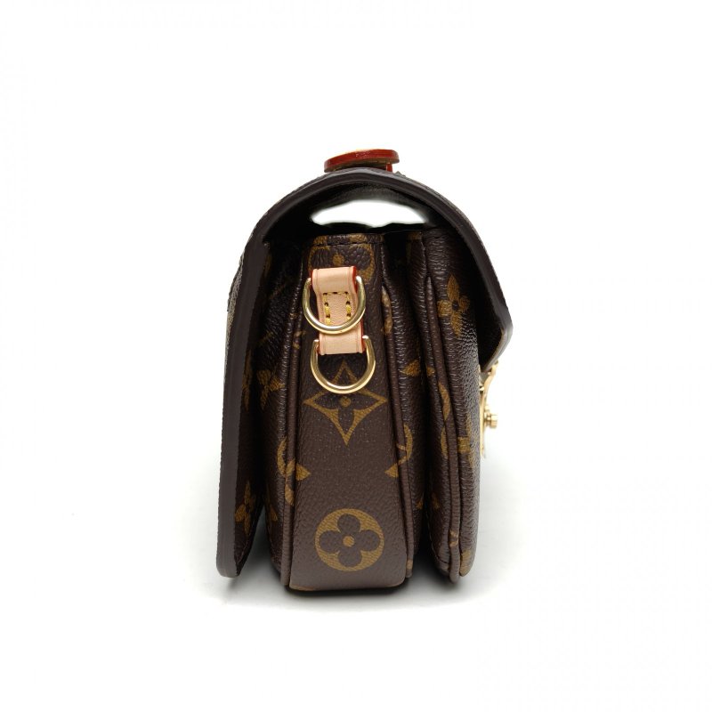 LOUIS VUITTON EastWest橫版郵差包老花PVC金扣晶片肩背包-3