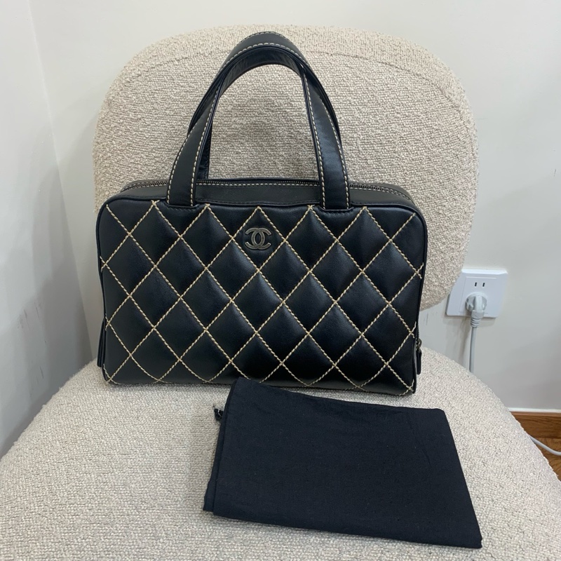 chanel 外縫線中古保齡球 底長33 6開。-0