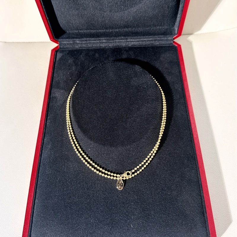Cartier 卡地亞 18K金 圓珠素鏈，全長85釐米-2