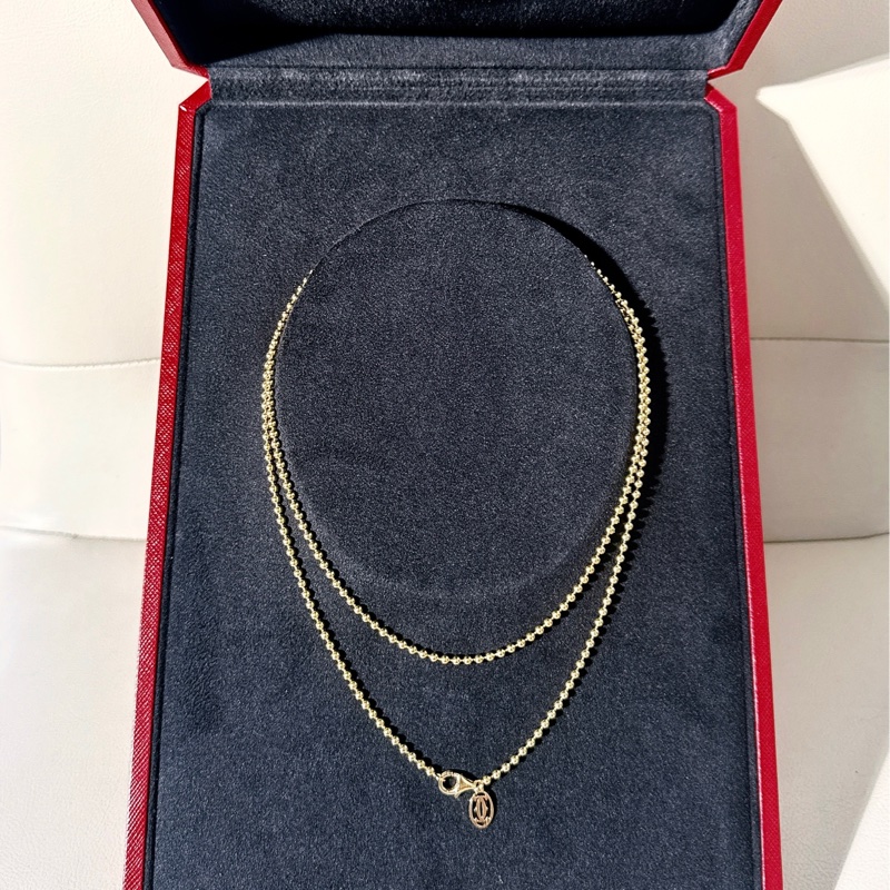 Cartier 卡地亞 18K金 圓珠素鏈，全長85釐米-3