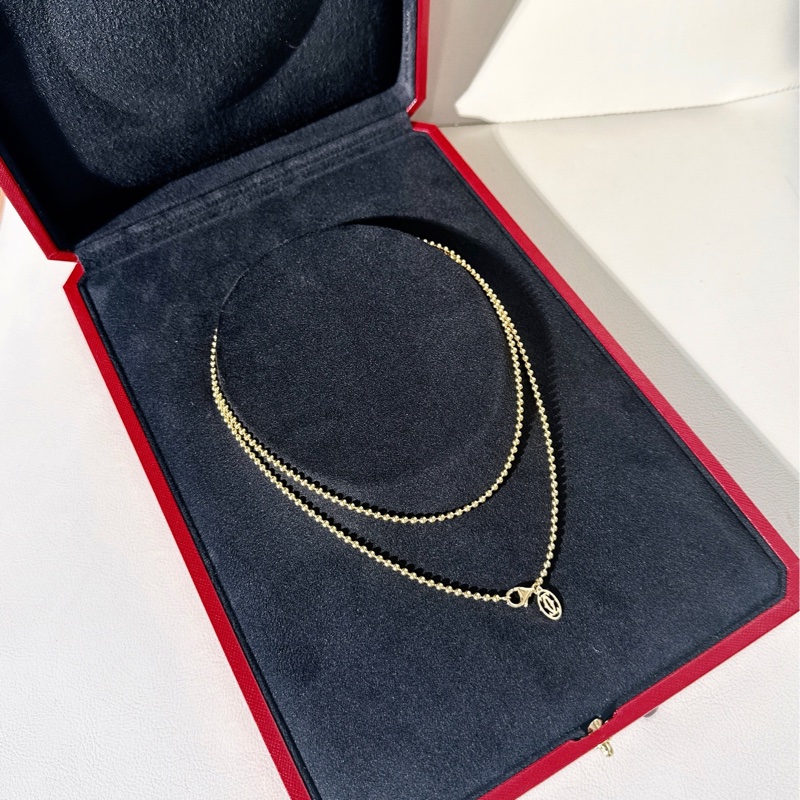 Cartier 卡地亞 18K金 圓珠素鏈，全長85釐米-4