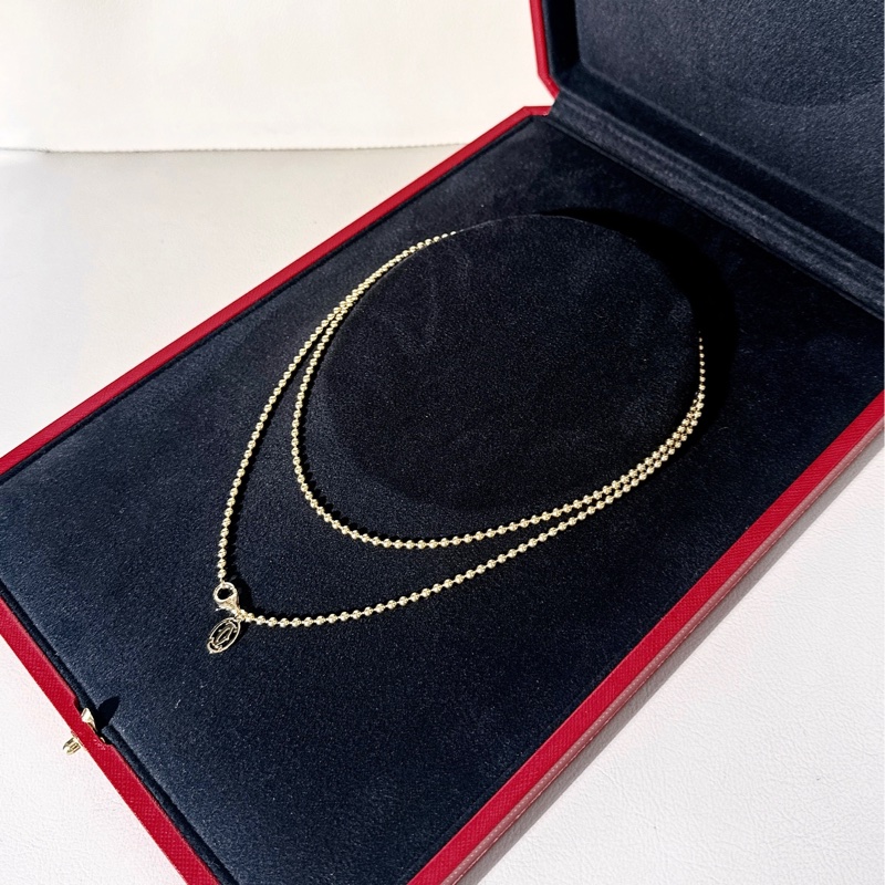 Cartier 卡地亞 18K金 圓珠素鏈，全長85釐米-5