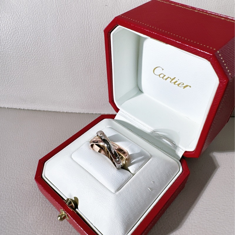 Cartier卡地亞 超美限量款 Trinity 星星帶鑽戒指 ,52 號-3