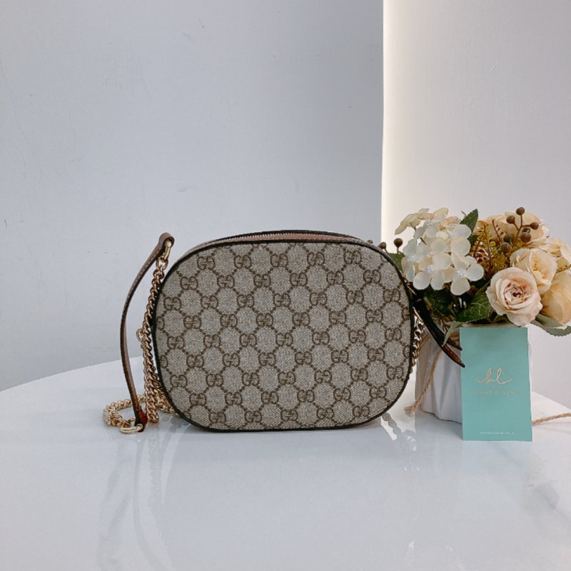 MS0703 Gucci 古馳迷你鏈條相機包 帆布 咖啡色金扣 GG Supreme Camera Chain Shoulder Bag Mini Canvas Brown x GHW-0